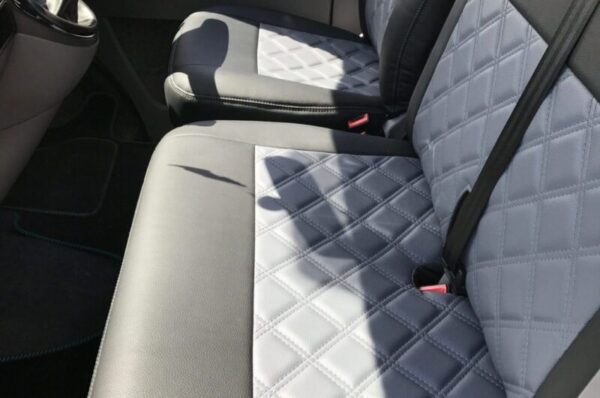VW T6/T6.1 Diamond Stitch Seat Covers – Grey - Image 2
