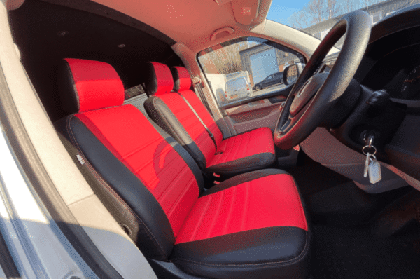 VW T6/T6.1 Punched Leather Style Seat Covers – Red