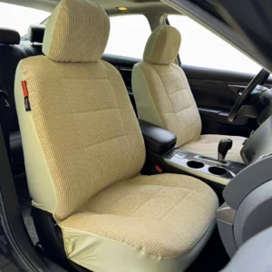 For KIA NIRO Corn Corduroy Light Beige Car Seat Covers Front Set
