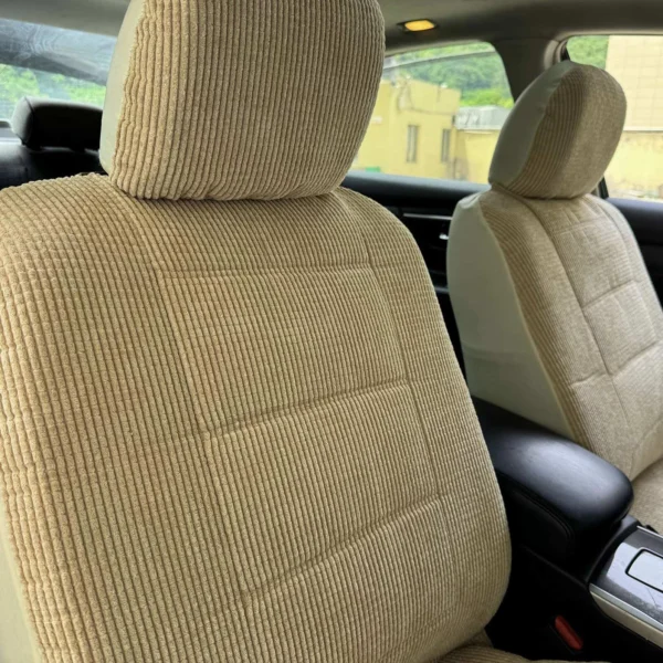 For KIA NIRO Corn Corduroy Light Beige Car Seat Covers Front Set - Image 6