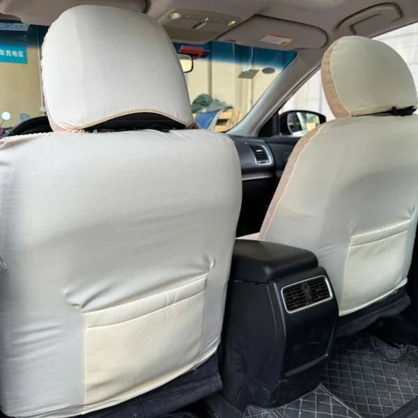 For KIA NIRO Corn Corduroy Light Beige Car Seat Covers Front Set - Image 3