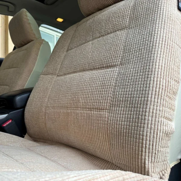 For KIA NIRO Corn Corduroy Light Beige Car Seat Covers Front Set - Image 2
