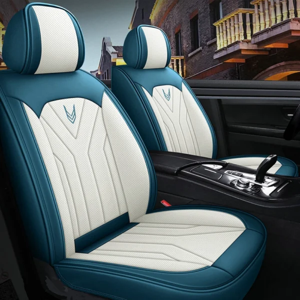 Premium Faux-leather Car Seat Covers Front Rear Full Set Cushion For KIA - Image 2
