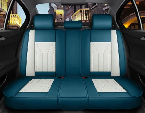 Premium Faux-leather Car Seat Covers Front Rear Full Set Cushion For KIA - Image 4